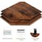 Burnt Brown Wall Mounted Wood Floating Corner Shelf Set